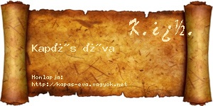 Kapás Éva névjegykártya