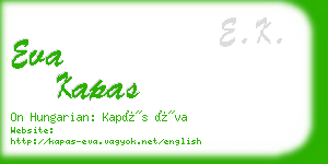 eva kapas business card